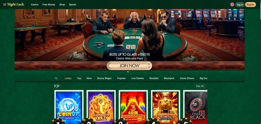 Portada de Nightluck en inglés